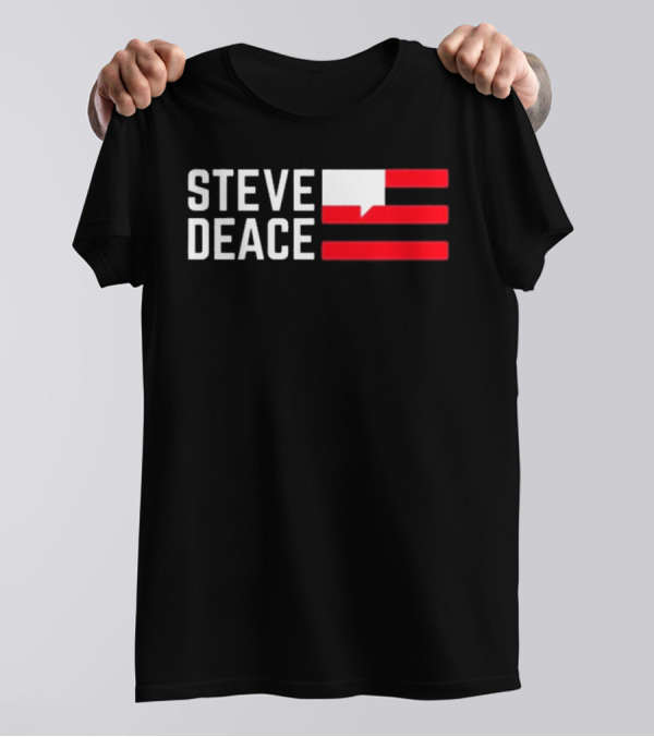 STEVE DEACE Red White Speech Bubble Stripes T-Shirt