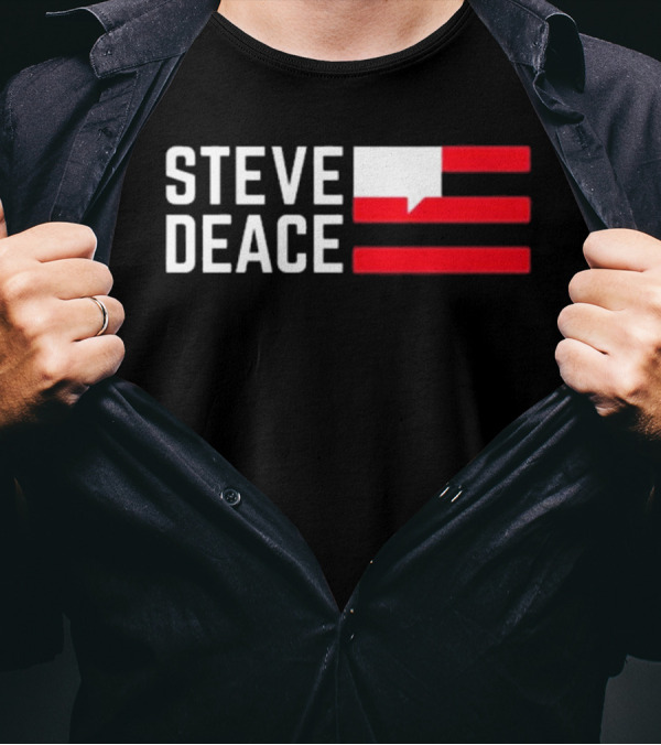 STEVE DEACE Red White Speech Bubble Stripes T-Shirt