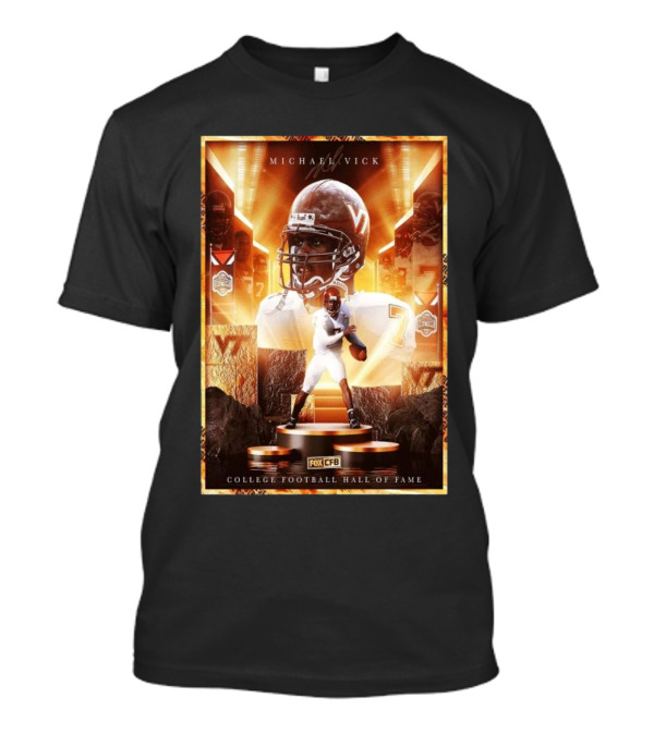Michael Vick College Football Hall Of Fame Induction Virginia Tech Fox CFB T-Shirt