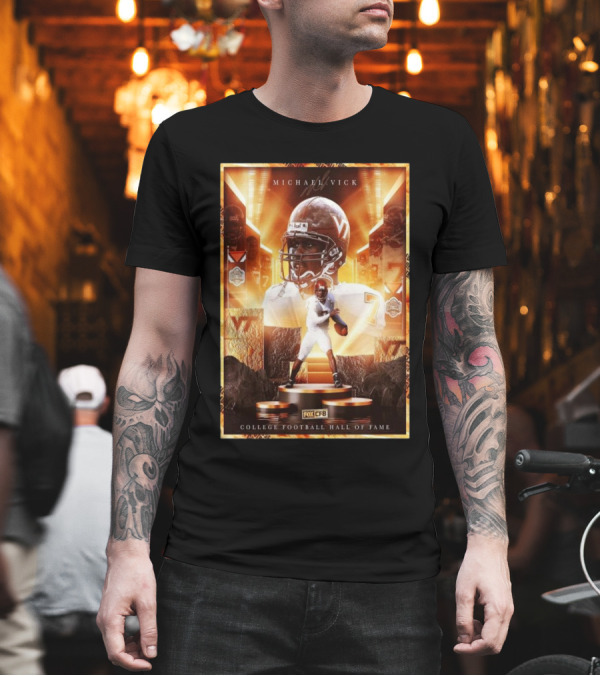 Michael Vick College Football Hall Of Fame Induction Virginia Tech Fox CFB T-Shirt