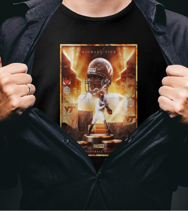 Michael Vick College Football Hall Of Fame Induction Virginia Tech Fox CFB T-Shirt