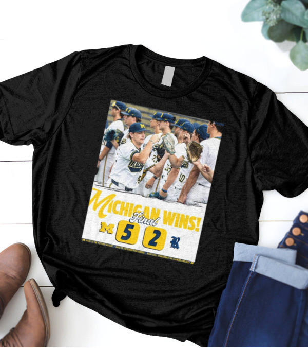 Michigan Wins Final Score 5-2 Wolverines Vs Rice Hail To The Conqu'ring Heroes T-Shirt