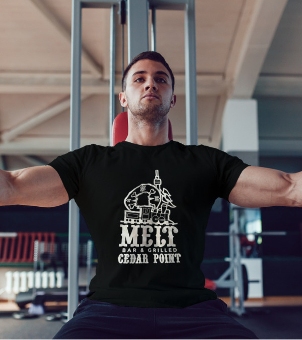 Melt Bar And Grilled Cedar Point Roller Train Tower Trees T-Shirt