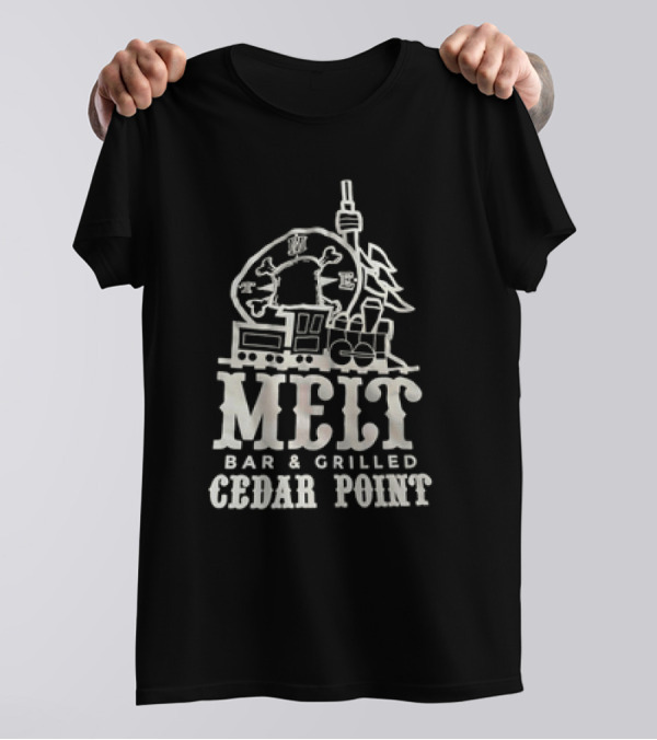 Melt Bar And Grilled Cedar Point Roller Train Tower Trees T-Shirt