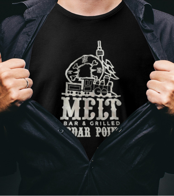 Melt Bar And Grilled Cedar Point Roller Train Tower Trees T-Shirt