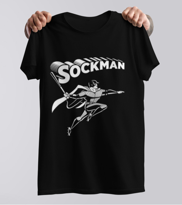 Mike Tauchman New York Yankees Baseball Sockman Dynamic Heroic Pose T-Shirt