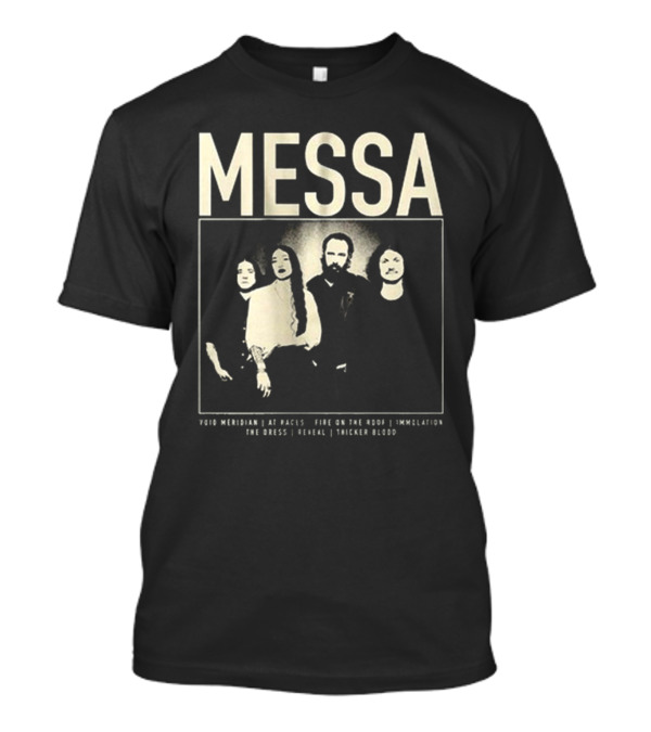 Messa Tour Merch 11th April 2025 The Spin Dark Lines Faces White Out Body Foundations T-Shirt