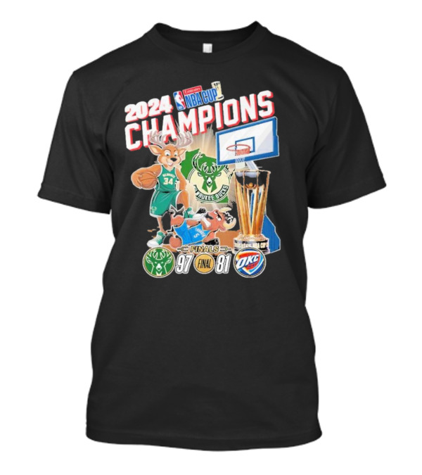 2024 Milwaukee Bucks Champions NBA Cup Finals Victory Over OKC 97-81 T-Shirt