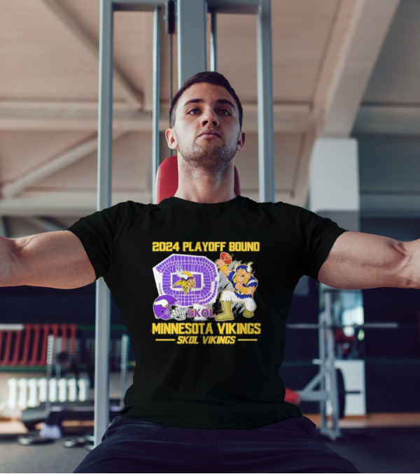 2024 Playoff Bound Minnesota Vikings Skol Viking Stadium Celebrations T-Shirt