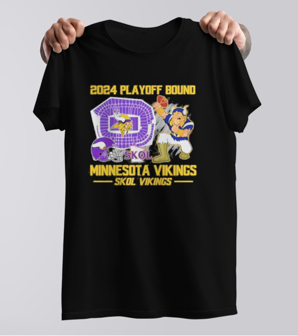 2024 Playoff Bound Minnesota Vikings Skol Viking Stadium Celebrations T-Shirt