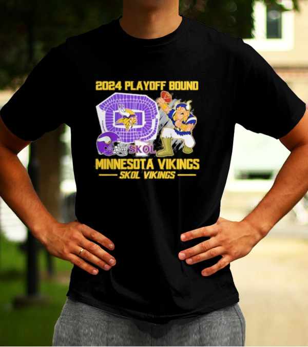 2024 Playoff Bound Minnesota Vikings Skol Viking Stadium Celebrations T-Shirt