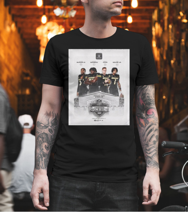 Lucas Oil Stadium NFL Scouting Combine 2025 Missouri Football Luther Burden III Armand Membou Brady Cook Theo Wease Jr. T-Shirt