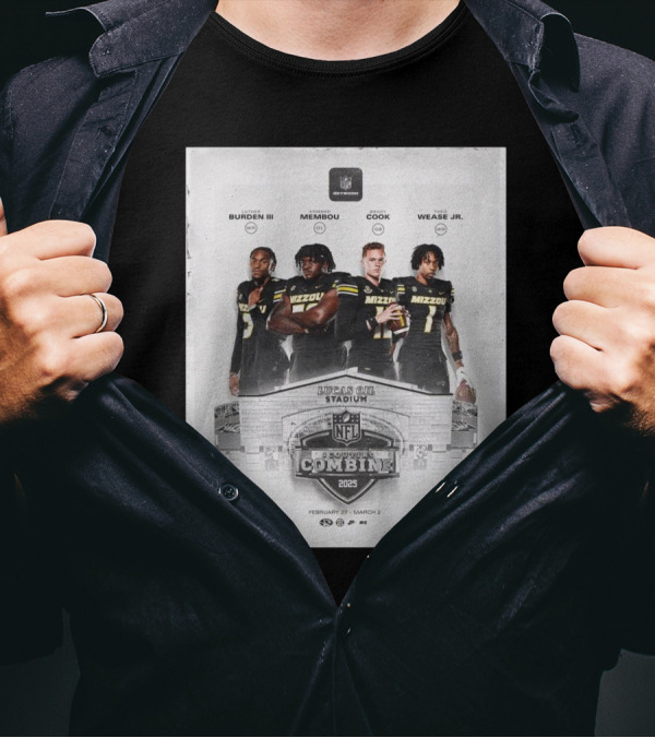 Lucas Oil Stadium NFL Scouting Combine 2025 Missouri Football Luther Burden III Armand Membou Brady Cook Theo Wease Jr. T-Shirt
