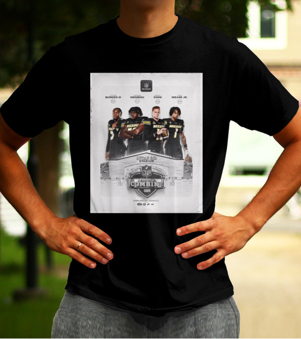 Lucas Oil Stadium NFL Scouting Combine 2025 Missouri Football Luther Burden III Armand Membou Brady Cook Theo Wease Jr. T-Shirt