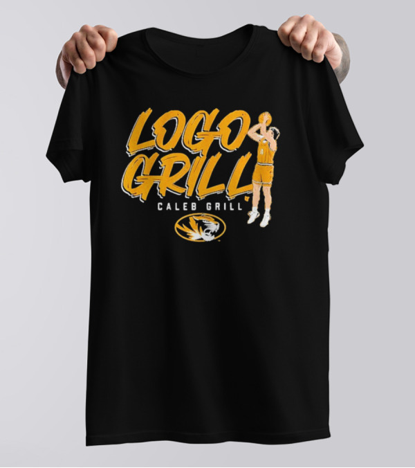 Logo Grill Caleb Grill Missouri Basketball Player Shooting Tiger Emblem T-Shirt