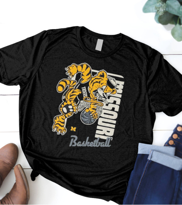 Missouri Tigers Basketball Final Four 2025 Comfort Colors Mascot Dunk T-Shirt