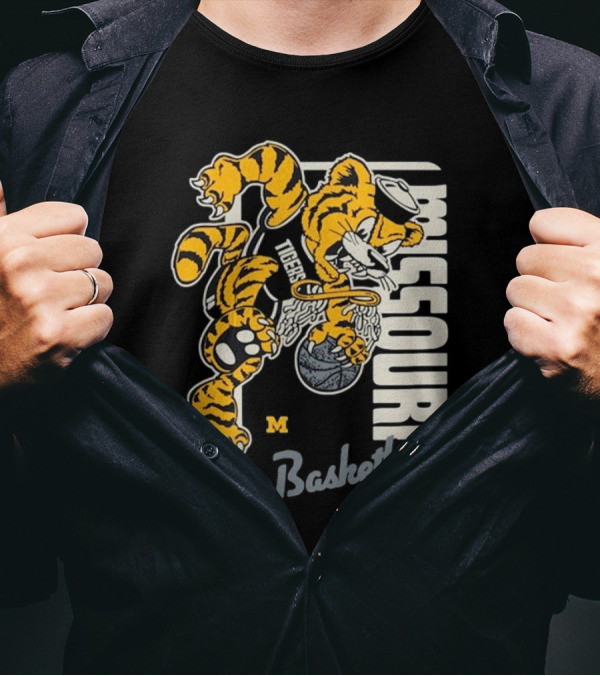 Missouri Tigers Basketball Final Four 2025 Comfort Colors Mascot Dunk T-Shirt