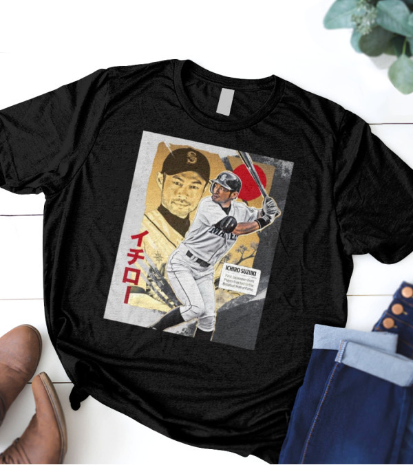 Ichiro Suzuki Seattle Mariners First Japanese-Born Player Elected To Baseball Hall Of Fame Red Sun T-Shirt