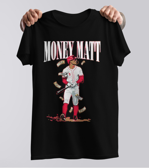 Money Matt McLain Red Baseball Player Icon T-Shirt