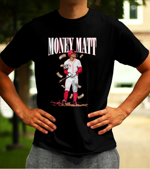 Money Matt McLain Red Baseball Player Icon T-Shirt