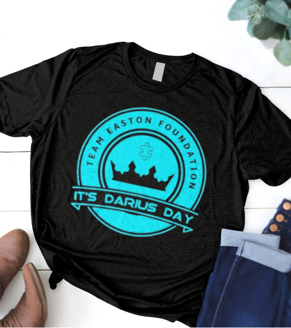 Team Easton Foundation It's Darius Day Autism Puzzle Crown T-Shirt