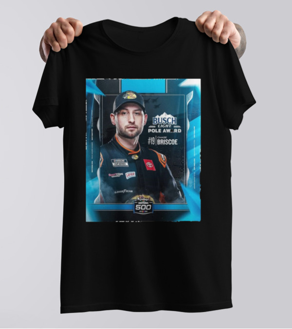 NASCAR Busch Light Pole Award Chase Briscoe #19 Daytona 500 2025 T-Shirt