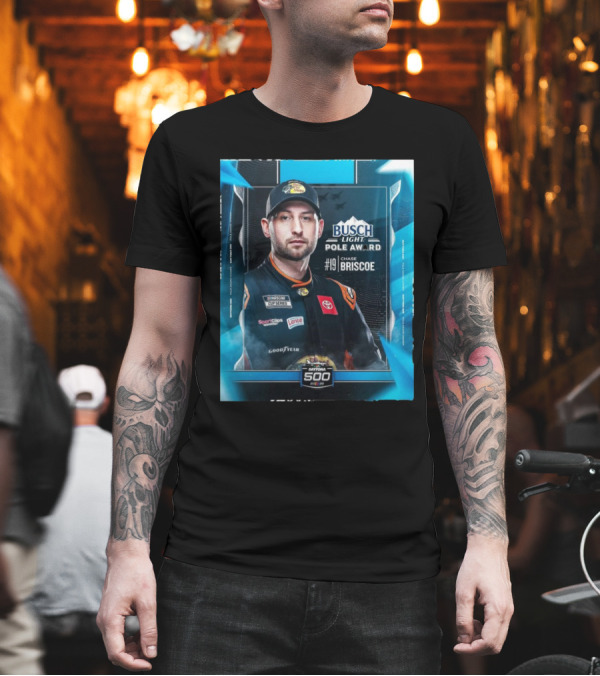 NASCAR Busch Light Pole Award Chase Briscoe #19 Daytona 500 2025 T-Shirt