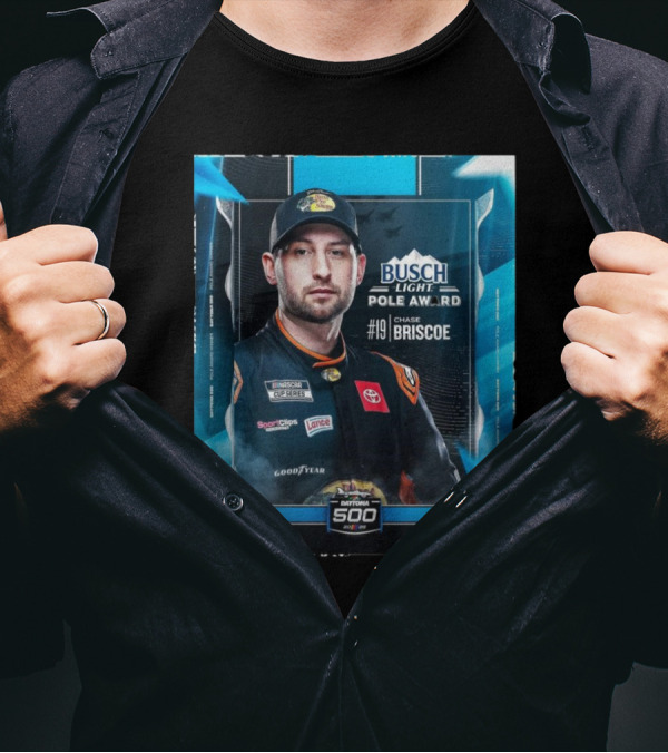 NASCAR Busch Light Pole Award Chase Briscoe #19 Daytona 500 2025 T-Shirt