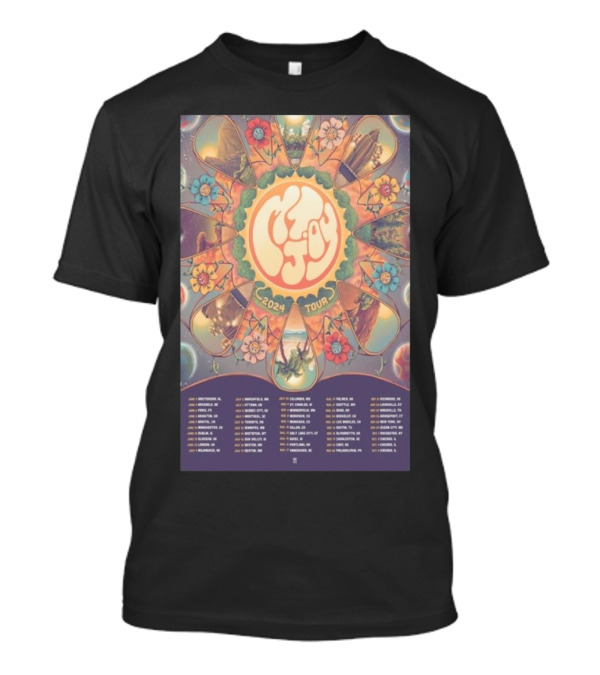 Mt. Joy Colorful Floral 2024 Tour Dates Pattern T-Shirt