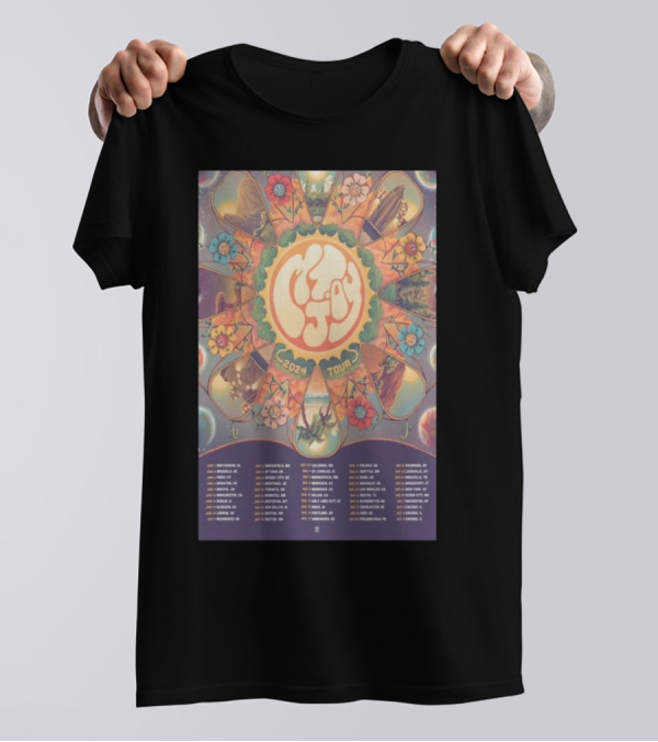 Mt. Joy Colorful Floral 2024 Tour Dates Pattern T-Shirt