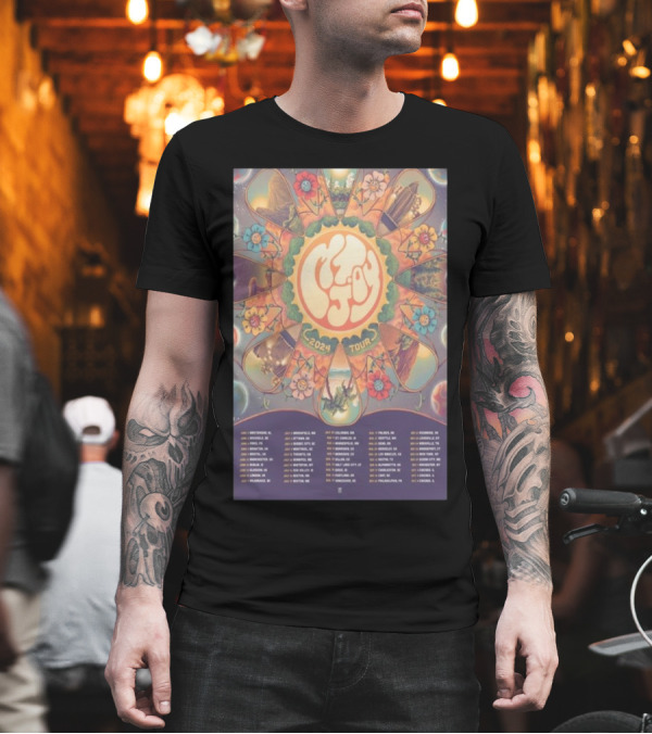 Mt. Joy Colorful Floral 2024 Tour Dates Pattern T-Shirt