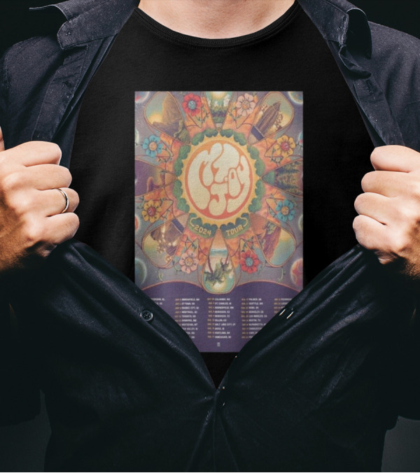 Mt. Joy Colorful Floral 2024 Tour Dates Pattern T-Shirt