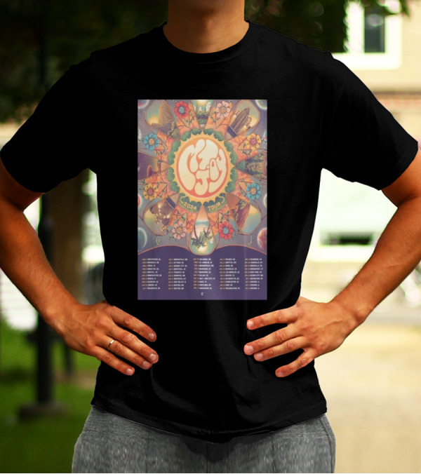 Mt. Joy Colorful Floral 2024 Tour Dates Pattern T-Shirt