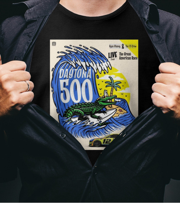 NASCAR Ryan Blaney The 12 Crew Daytona 500 Live From The Great American Race February 16 Sunday 1:30PM ET FOX T-Shirt