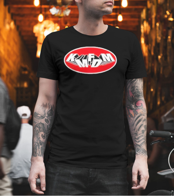 Natalie Samantha Rupnow Wear KMFDM Oval Red Logo T-Shirt