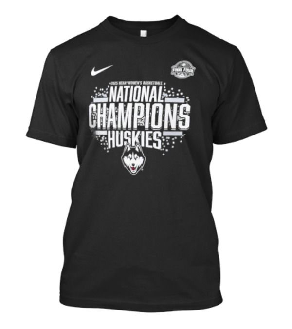 National Champions UConn Huskies 2025 NCAA Women's Basketball Nike Iconic Design T-Shirt
