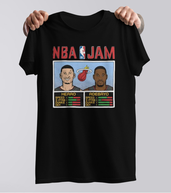 NBA Jam Herro Adebayo Heat Stats T-Shirt