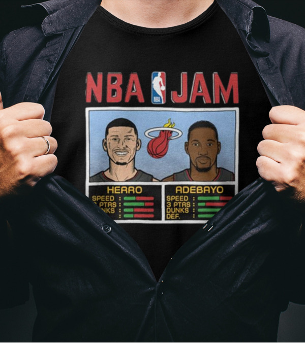 NBA Jam Herro Adebayo Heat Stats T-Shirt