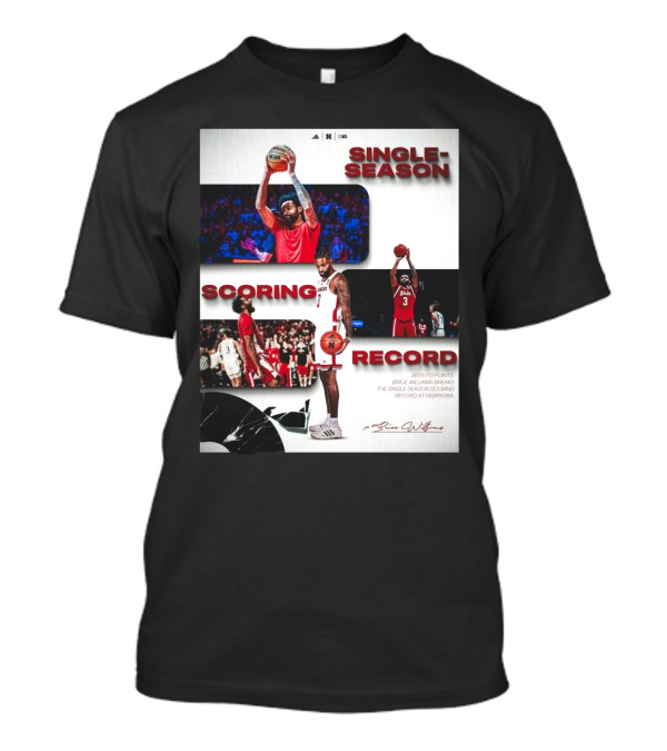 Nebraska Cornhuskers Brice Williams Single-Season Scoring Record 713 Points Signature T-Shirt