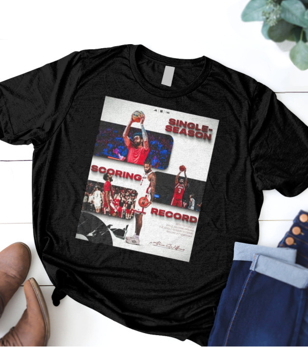 Nebraska Cornhuskers Brice Williams Single-Season Scoring Record 713 Points Signature T-Shirt
