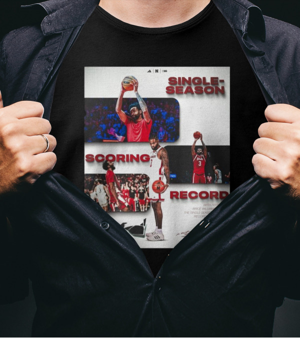 Nebraska Cornhuskers Brice Williams Single-Season Scoring Record 713 Points Signature T-Shirt