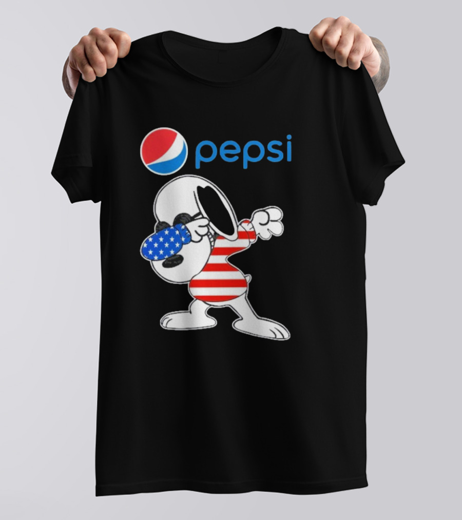 Pepsi Snoopy Dabbing American Flag USA T-Shirt