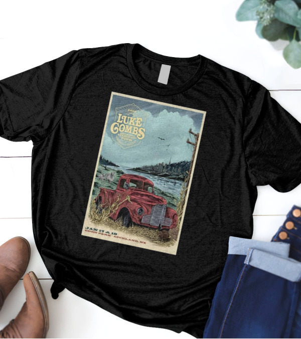 Luke Combs 2025 Australasia New Zealand Tour Auckland Eden Park Jan 17-18 Event T-Shirt