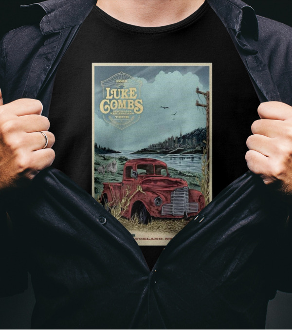 Luke Combs 2025 Australasia New Zealand Tour Auckland Eden Park Jan 17-18 Event T-Shirt
