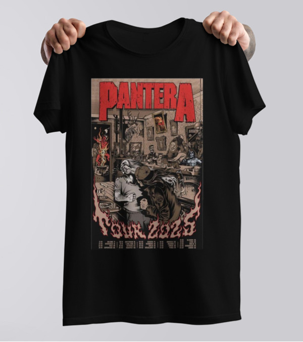 Pantera Tour 2025 With Brussels Bologna Zurich Dates T-Shirt