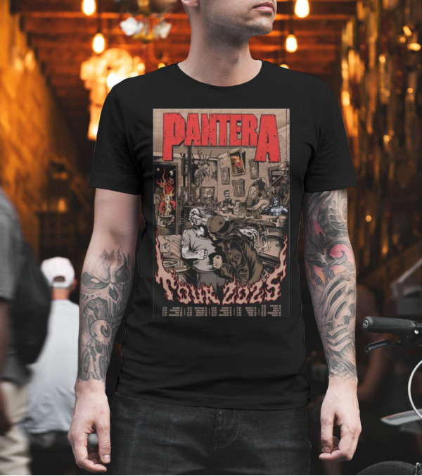 Pantera Tour 2025 With Brussels Bologna Zurich Dates T-Shirt