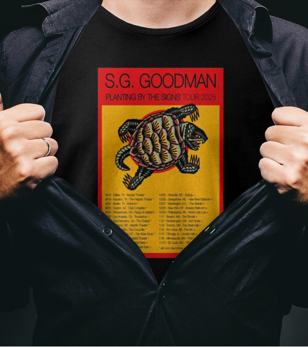 S.G. Goodman 2025 Tour Planting By The Signs Dallas TX Kessler Theater Turtle Artwork T-Shirt