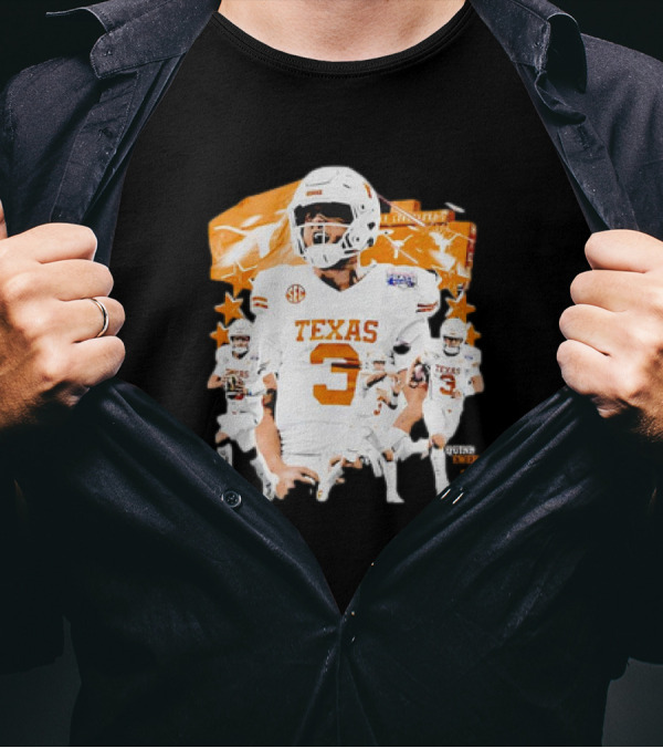 Quinn Ewers Texas Longhorns Football 3 90s Style SEC Champion T-Shirt