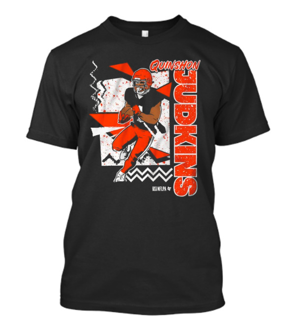 Quinshon Judkins Football 90s Style Bold Zigzag Pattern T-Shirt