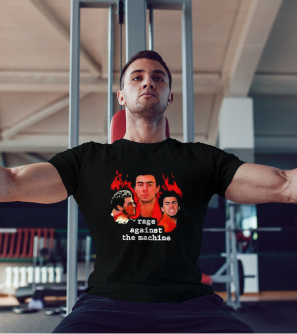Rage Against The Machine Luigi Mangione Red Portrait Trio T-Shirt